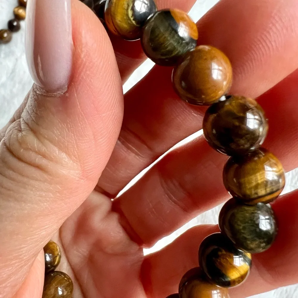 3 Bracelet Stack! Solar Chakra Tigers Eye Mala Style Set - Picture 12 of 16